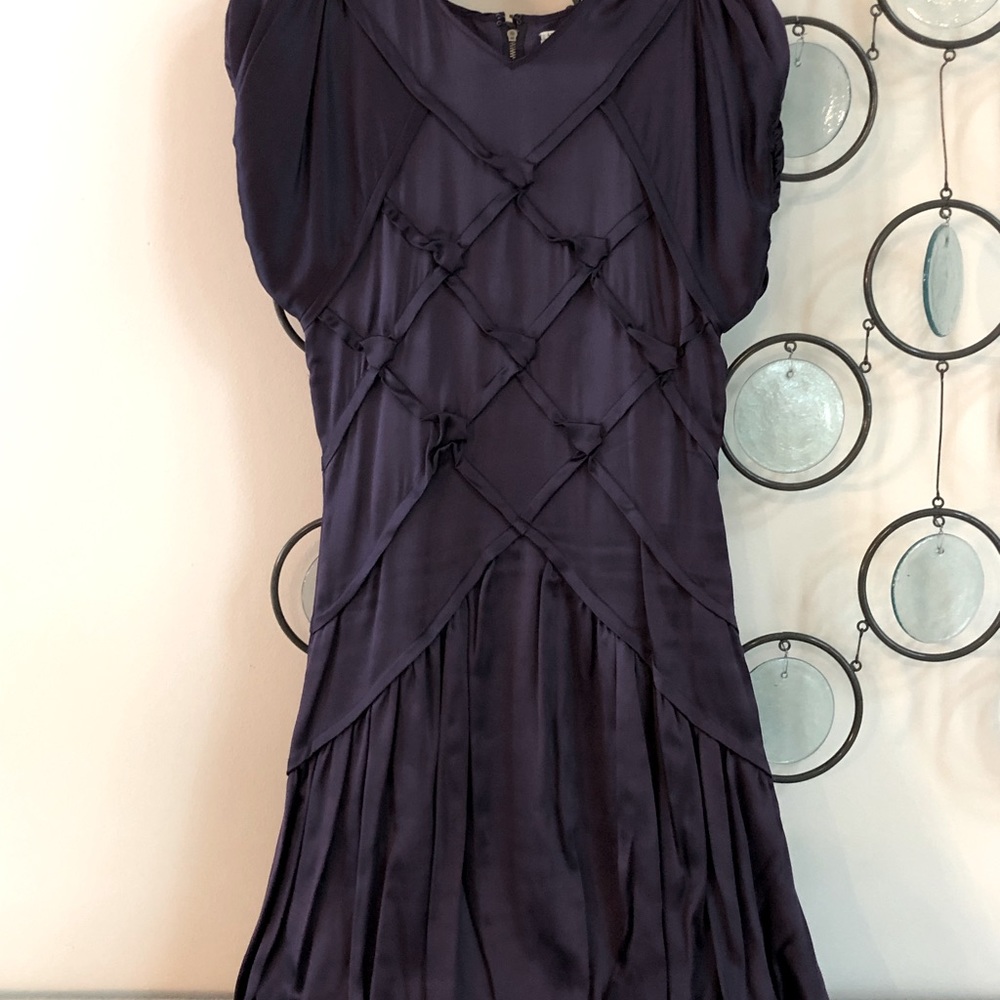 Purple Max Studio dress w/bubble skirt & sleeves